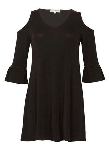 Dorothy Perkins *voulez Vous Black Cold Shoulder Dress