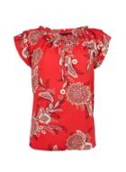 Dorothy Perkins Red Floral Print Tie Neck Top