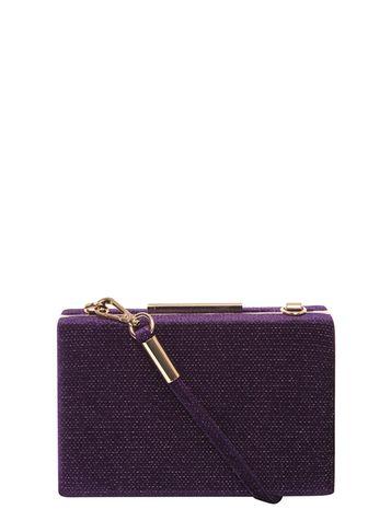 Dorothy Perkins Purple Velvet Sparkle Clutch Bag
