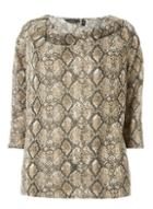Dorothy Perkins *dp Curve Multi Colour Snake Print Cowl Neck Top