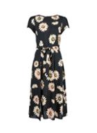 Dorothy Perkins Black And Pink Split Midi Dress