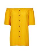 Dorothy Perkins *tall Yellow Button Bardot Top