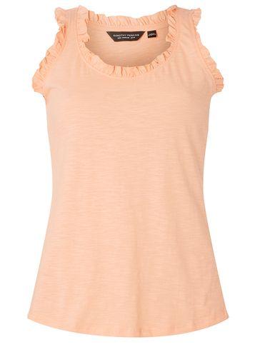 Dorothy Perkins Peach Ruffle Slubby Vest