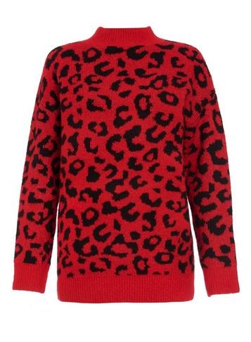 Dorothy Perkins *quiz Red And Black Knitted Jumper