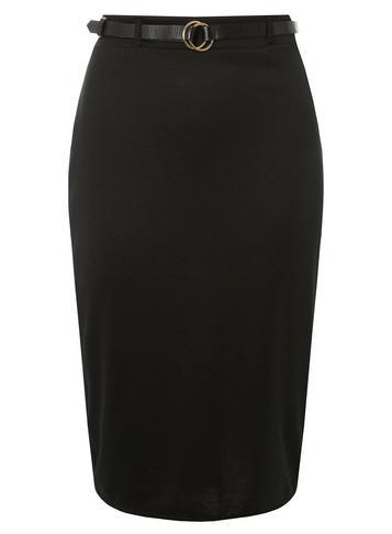 Dorothy Perkins Black O-ring Belt Ponte Pencil Skirt