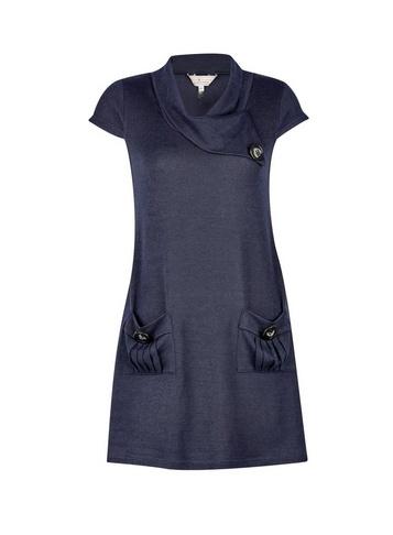 *billie & Blossom Navy Button Collar Tunic