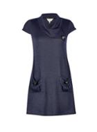 *billie & Blossom Navy Button Collar Tunic