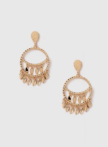 Dorothy Perkins Gold Feather Drop Earrings