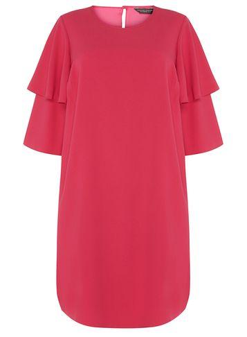 Dorothy Perkins Dp Curve Pink Double Layer Sleeve Shift Dress