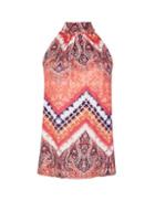 Dorothy Perkins Petite Multi Colour Tie Dye Print Halter Neck Top