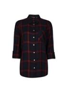 Dorothy Perkins Navy And Berry Checked Shirt