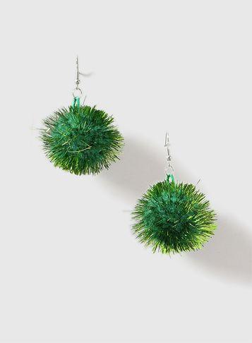 Dorothy Perkins Green Christmas Tinsel Earrings