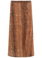 Dorothy Perkins *tall Rust Snake Print Split Midi Skirt