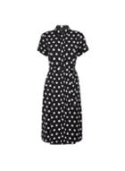 Dorothy Perkins Black Spot Print Button Midi Shirt Dress