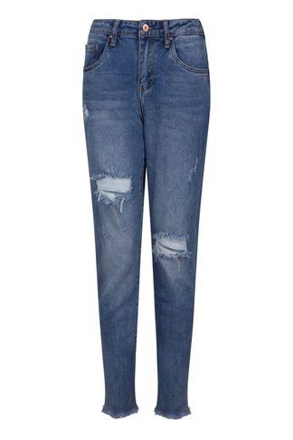Dorothy Perkins *girls On Film Navy Mid Wash Relaxed Fit Jeans