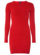 Dorothy Perkins Red Knitted Cable Tunic