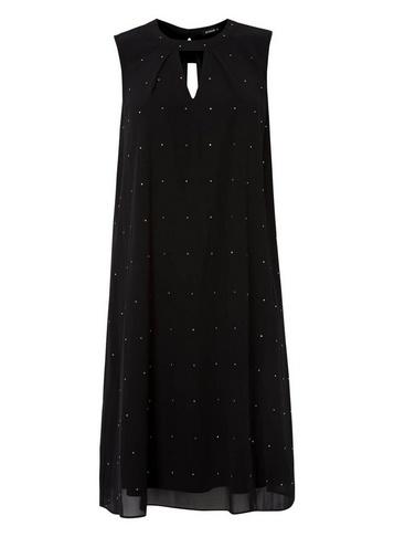 Dorothy Perkins *roman Originals Black Chiffon Swing Dress