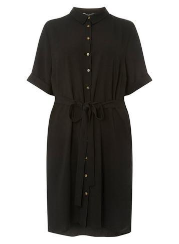Dorothy Perkins *dp Curve Black Horn Button Shirt Dress