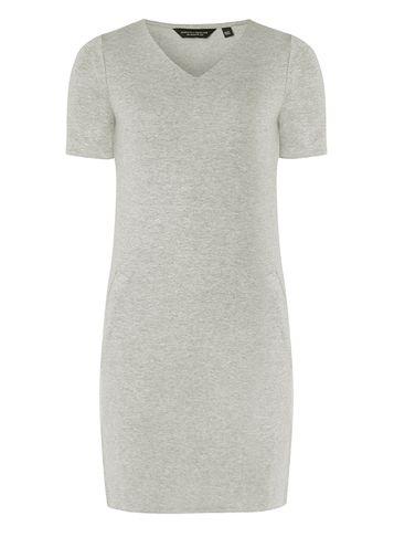 Dorothy Perkins Grey V-neck Pocket Shift Dress