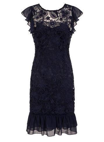 Dorothy Perkins * Paper Dolls Navy Chiffon Lace Dress