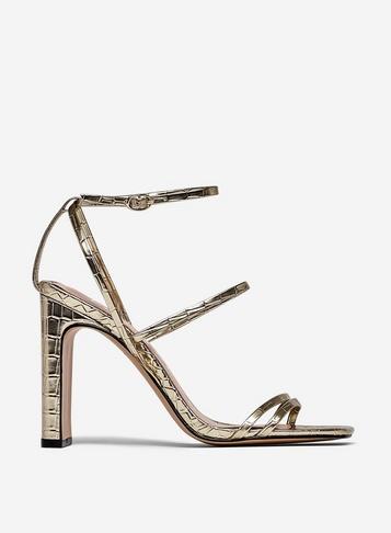 *lola Skye Gold Lime Heeled Sandals