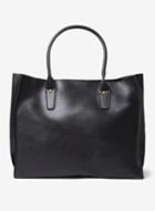 Dorothy Perkins Black Large Pleat Faux Leather Tote Bag