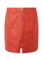 Dorothy Perkins *vero Moda Red Faux Leather Skirt