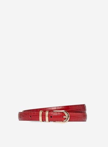 Dorothy Perkins Red Skinny Crocodile Print Belt