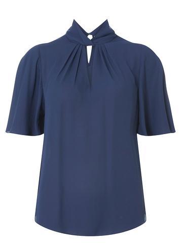 Dorothy Perkins Navy Hannah Flutter Blouse
