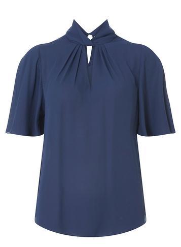 Dorothy Perkins Navy Hannah Flutter Blouse