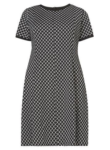 Dorothy Perkins Dp Curve Black And White Jacquard Dress
