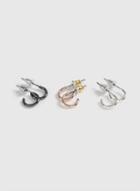 Dorothy Perkins 3 Pack Of Mixed Metal Huggies Earrings