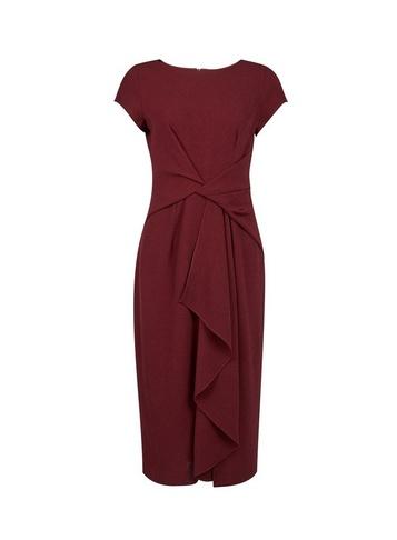 *luxe Oxblood Short Sleeve Manipulated Dress
