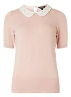 Dorothy Perkins Blush Lace Collar Knitted T-shirt