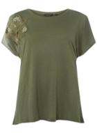 Dorothy Perkins *dp Curve Khaki Floral Applique T-shirt