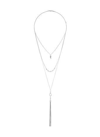 Dorothy Perkins Silver Leaf Multirow Necklace