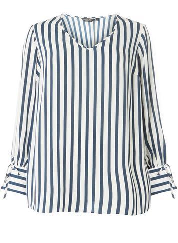 Dorothy Perkins *dp Curve Blue Striped Tie Cuff Blouse