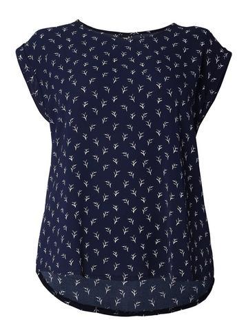 Dorothy Perkins *izabel London Curve Navy Swallow Print T-shirt