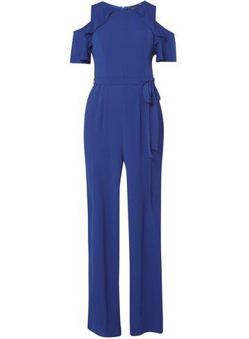 Dorothy Perkins Cobalt Ruffle Jumpsuit
