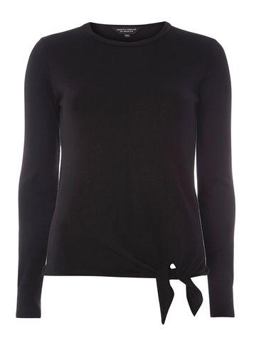 Dorothy Perkins Black Tie Front Jumper