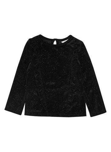 Dorothy Perkins *girls Black Frill Velvet Top