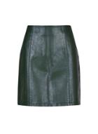 Dorothy Perkins Khaki Seam Pu Mini Skirt