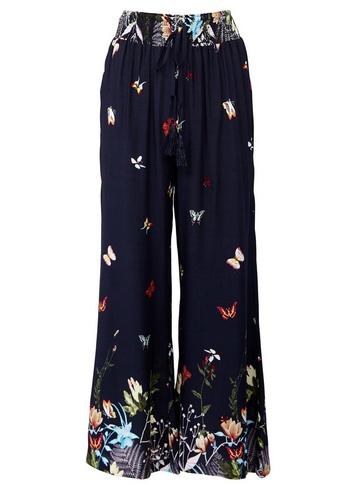 *izabel London Multi Colour Butterfly Print Trousers