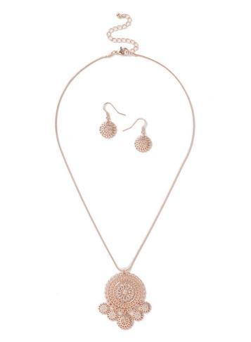 Dorothy Perkins Rose Gold Look Filigree Jewellery Set