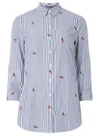Dorothy Perkins *tall Multi-coloured Rose Striped Embroidered Shirt