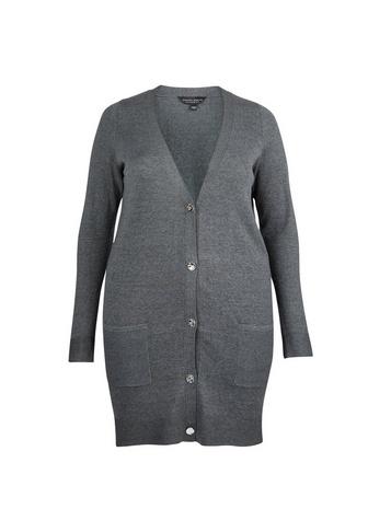 Dorothy Perkins *dp Curve Grey Button Cotton Mix Cardigan