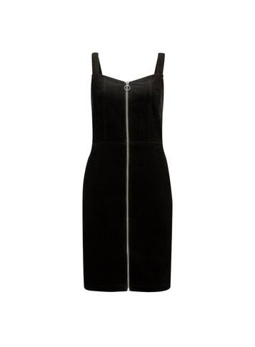 Dorothy Perkins Black Cord Zip Pinafore Dress