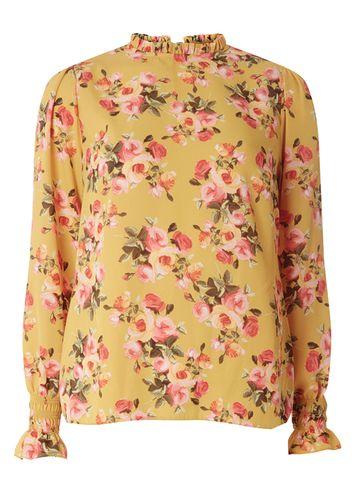Dorothy Perkins Ochre Floral Print Pie Crust Blouse