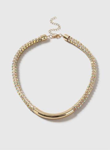 Dorothy Perkins Iridescent Rhinestone Necklace