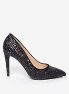 Dorothy Perkins Black Glitter 'emily' Pointed Court Shoes